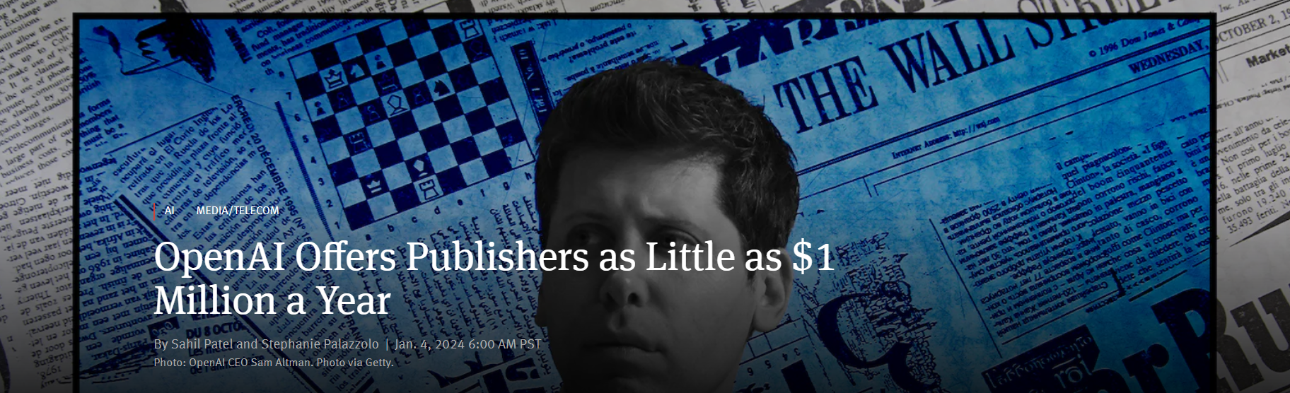 OpenAI 拟每年投入 100-500 万美元，以获取新闻使用许可