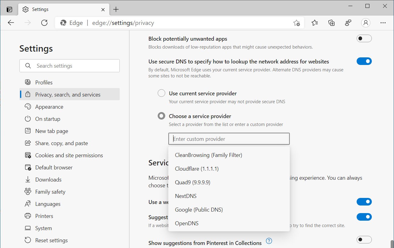 Miscrosoft Edge 开始修复 DNS-over-HTTPS 的性能问题