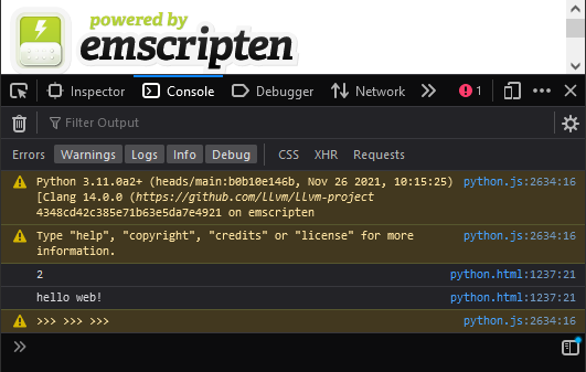 CPython 主分支通过 WebAssembly 在浏览器中运行