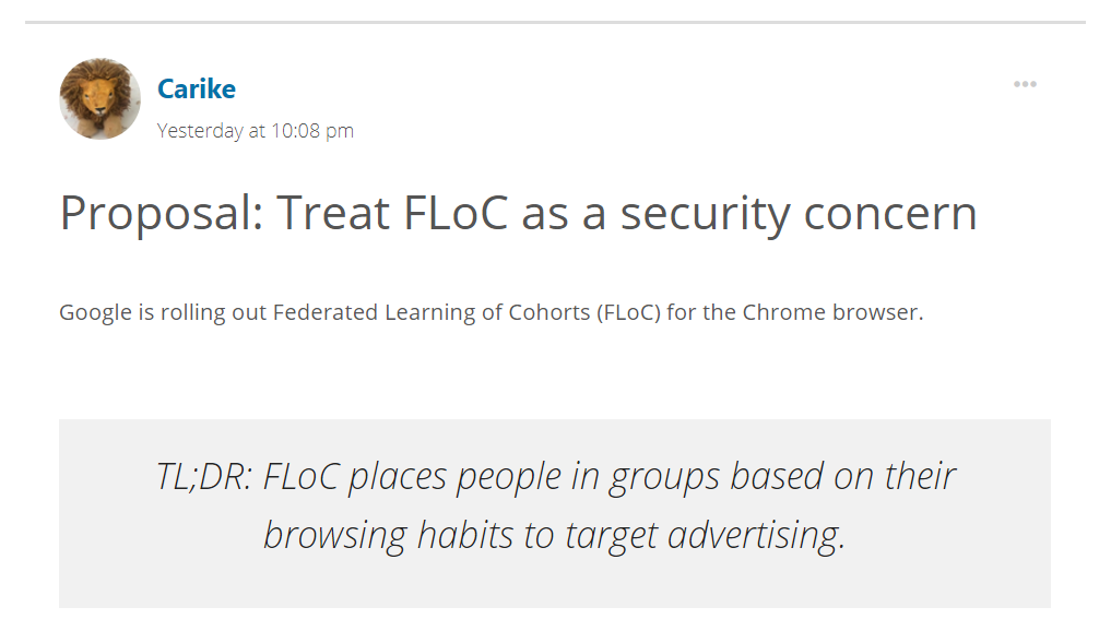 WordPress 宣布在网站上自动禁用 Google FLoC
