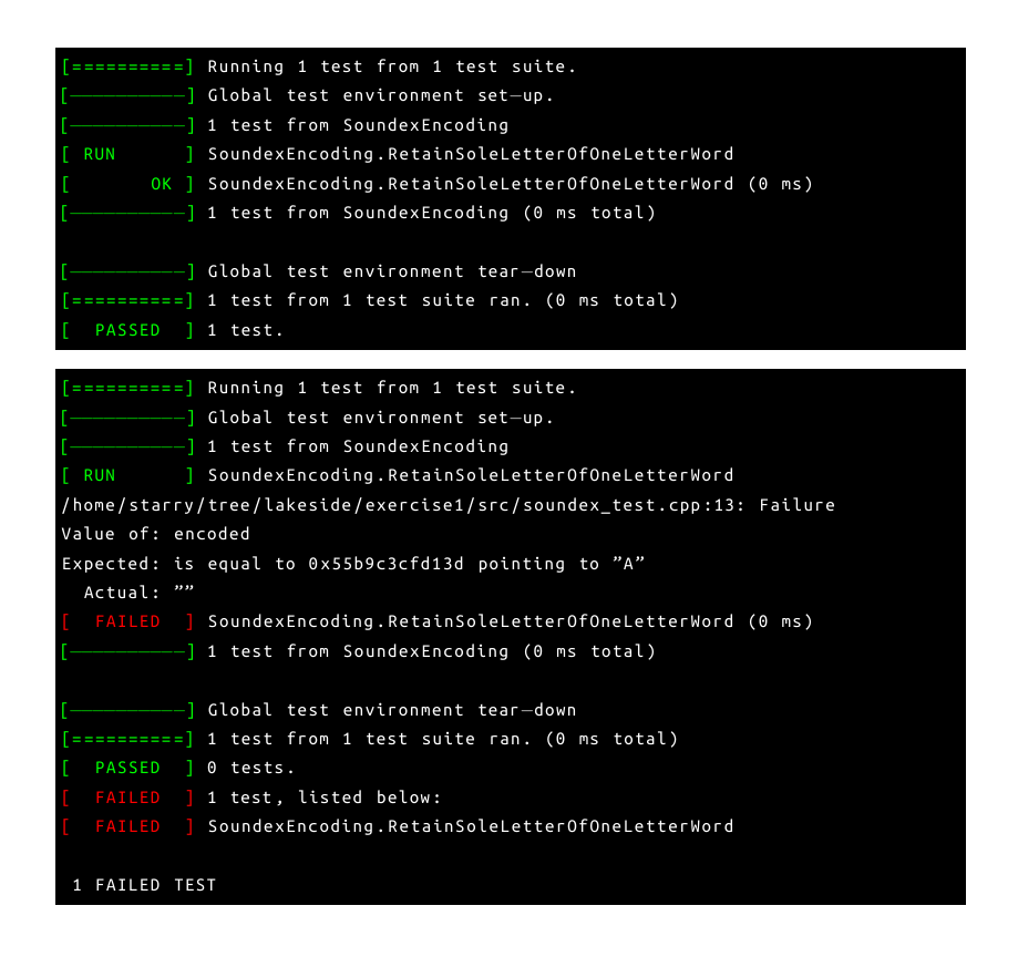 listings宏包显示google test终端内容示例 listings宏包显示google test终端内容示例