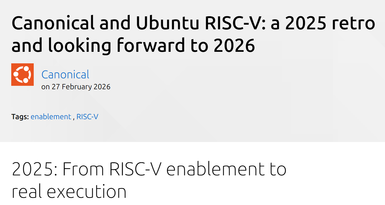 Canonical 与 Ubuntu RISC-V：2025 回顾与 2026 展望