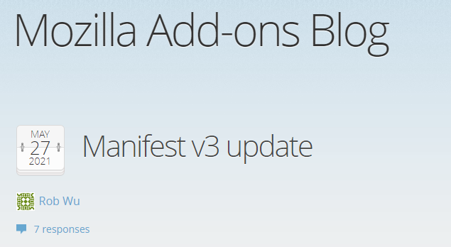 Firefox 将支持 Manifest V3 扩展规范