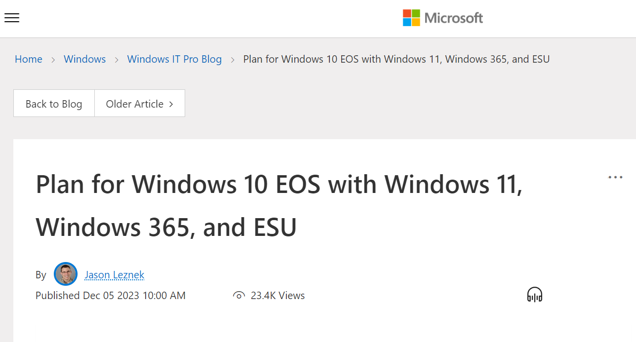 Windows 10 将于 2025 年 10 月 14 日终止支持