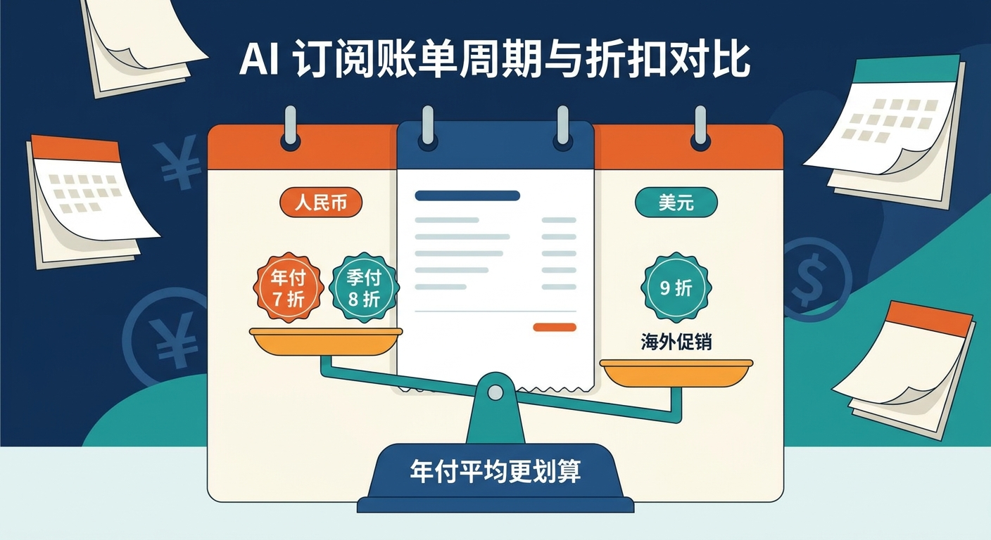 国内外账单周期折扣对比图