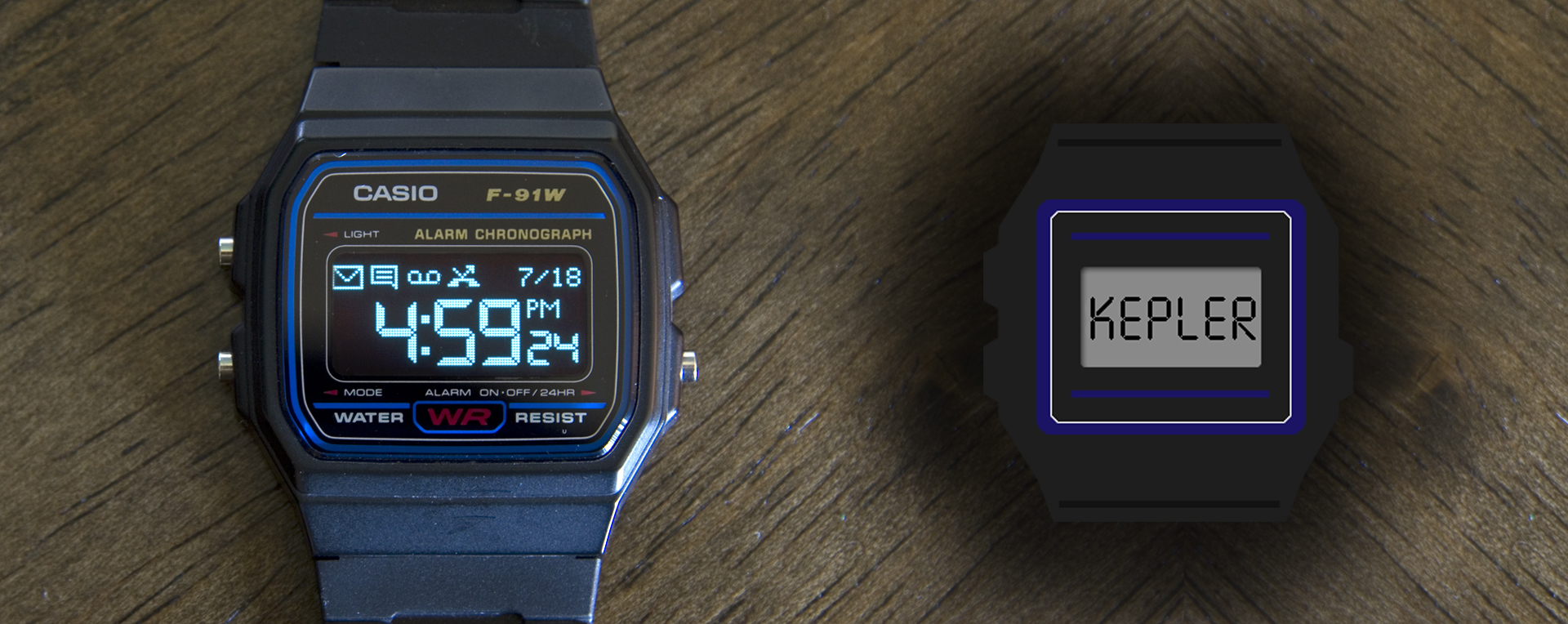F91 Kepler —— 智能版卡西欧 F91W 手表