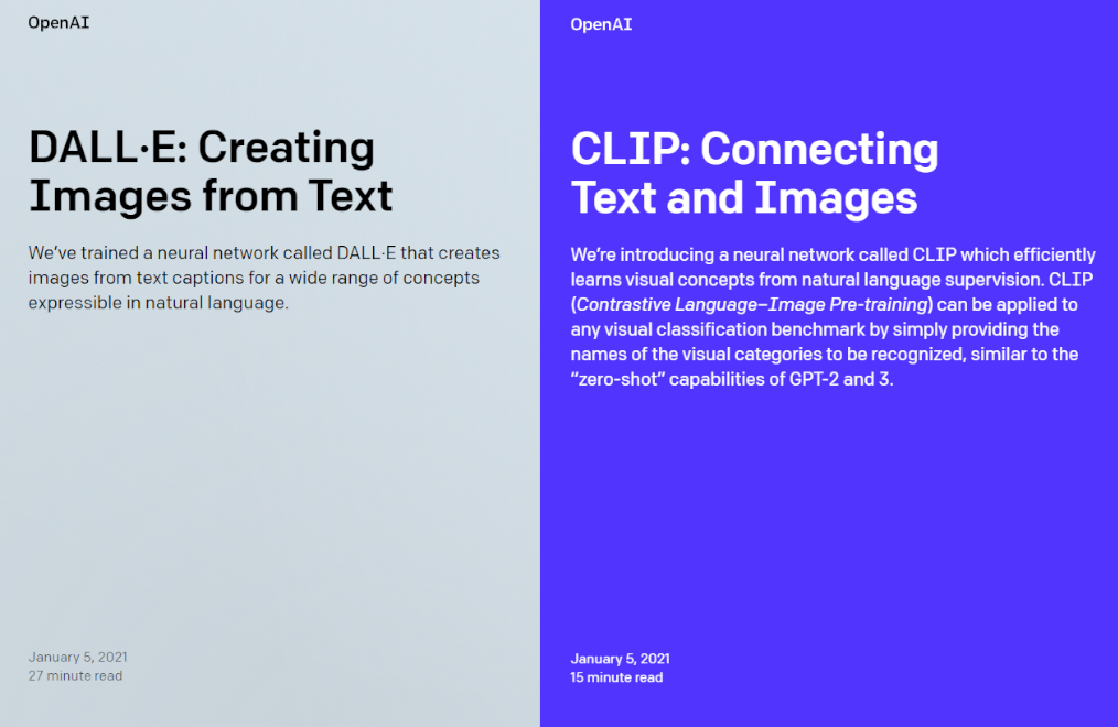 OpenAI 发布两个 GPT-3 模型，图像匹配文本 CLIP 和 文本生成图像 DALL·E