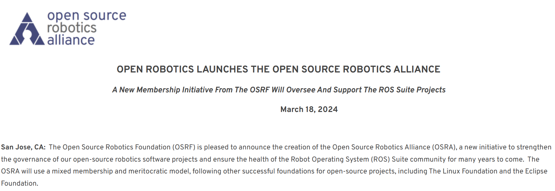 英伟达和高通加入开源机器人联盟支持 ROS 开发