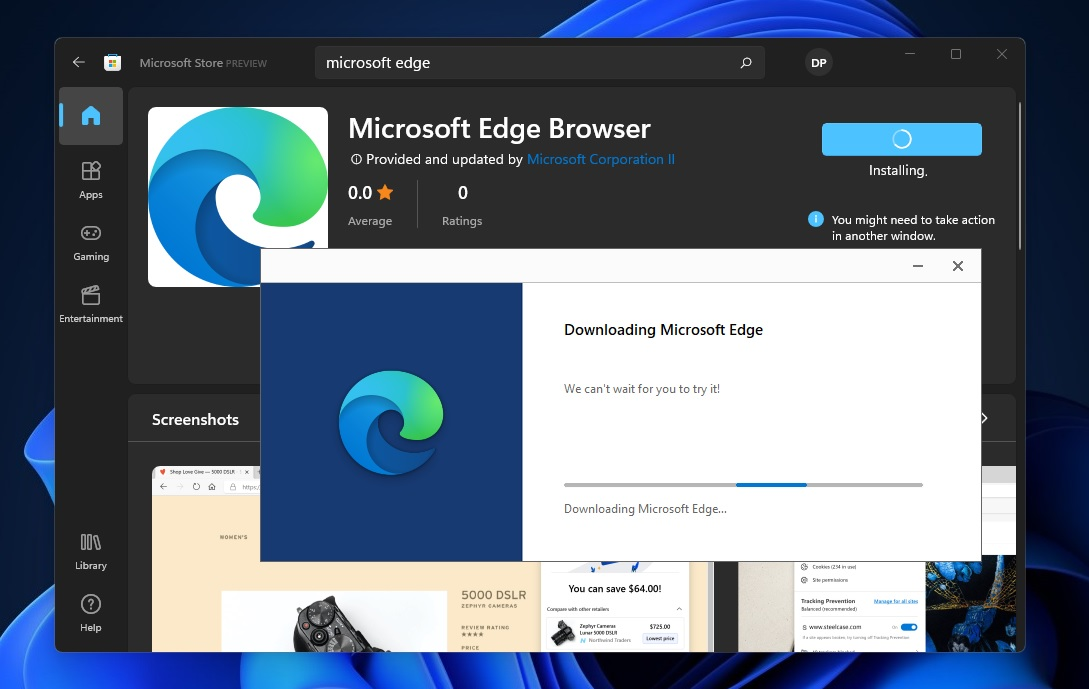 Windows 11 的 Microsoft Store 即将上架 Edge 浏览器