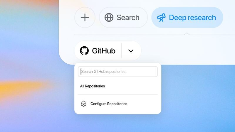 ChatGPT 为 Deep research 添加 GitHub “连接器”，可回答代码问题