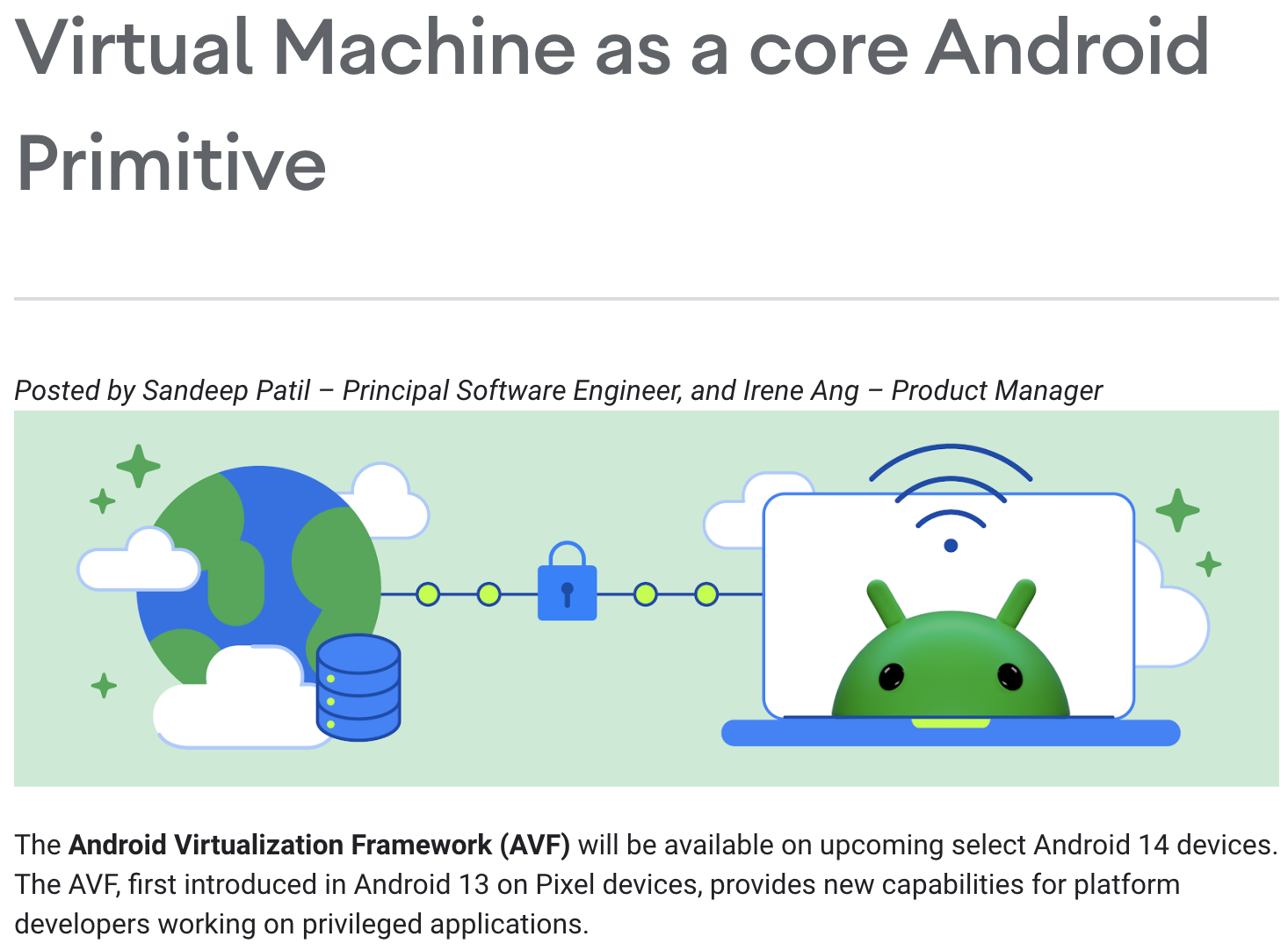 Android 开发团队宣布：将 AVF 虚拟机作为 Android 原语