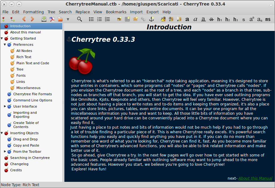 程序员笔记 CherryTree 0.99.42 发布