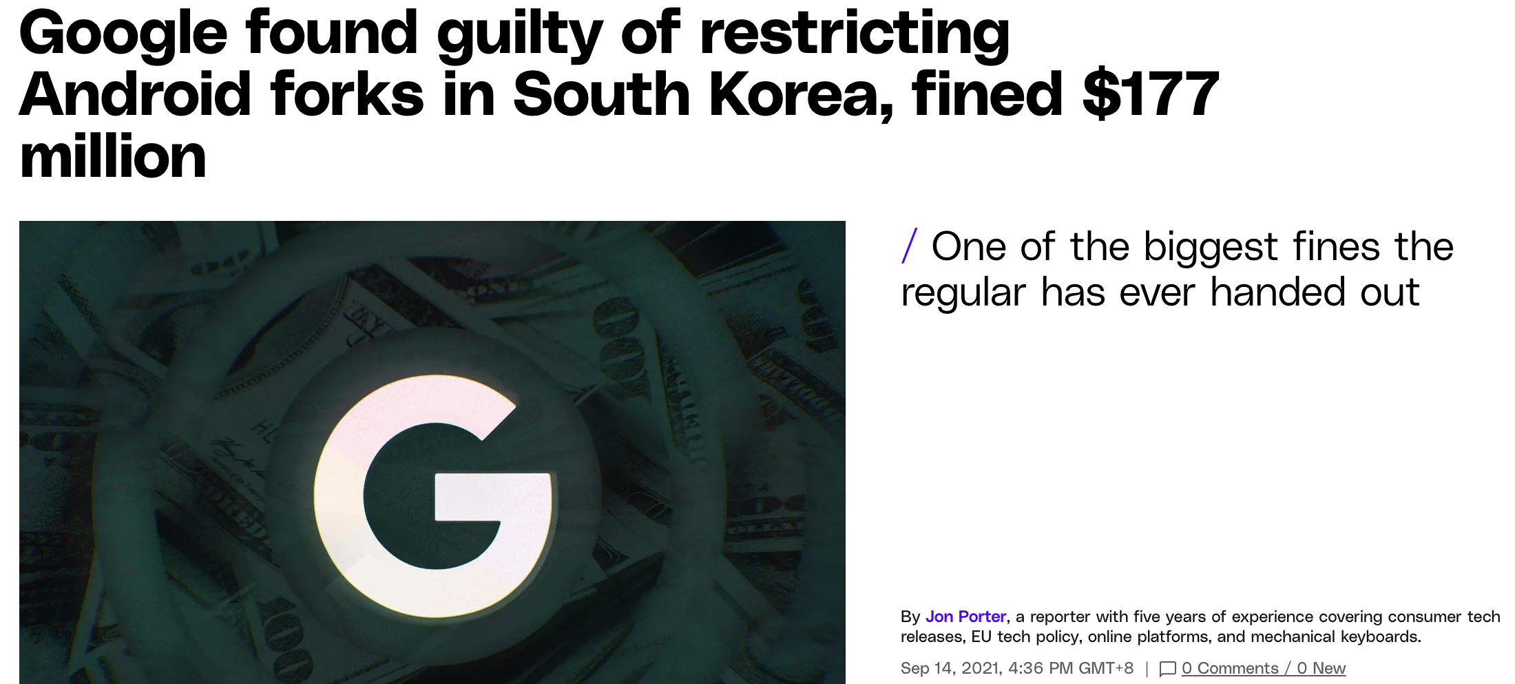 谷歌因 Android 垄断被韩国罚款超 2000 亿韩元，上诉被驳回