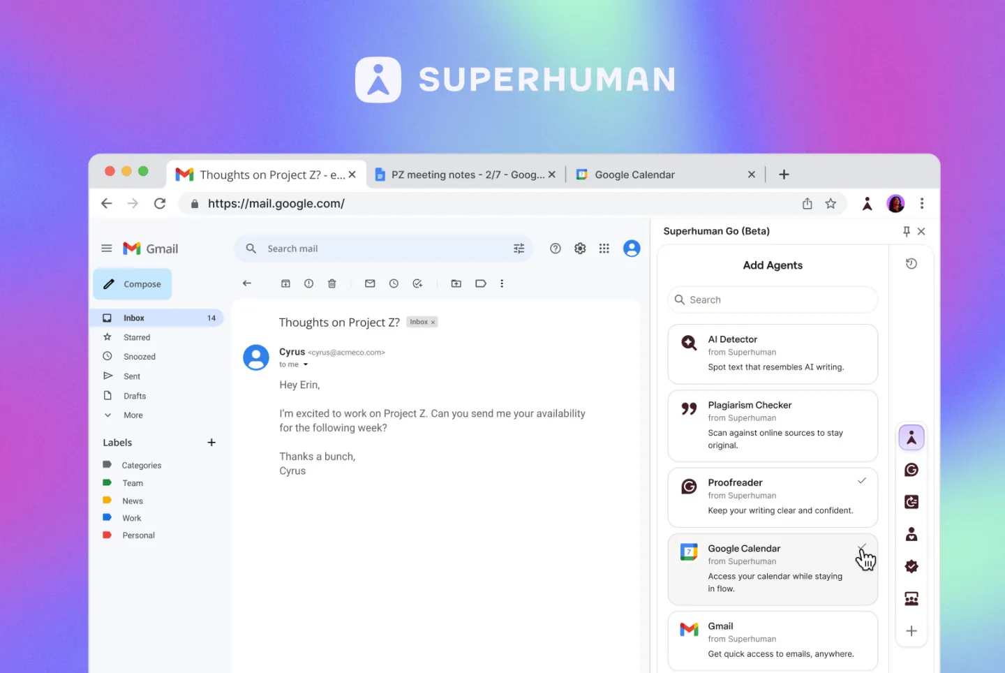 AI 写作辅助工具 Grammarly 完成品牌重塑，并发布全新 AI 工作平台“Superhuman Go”