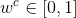 w^c \in [0,1]