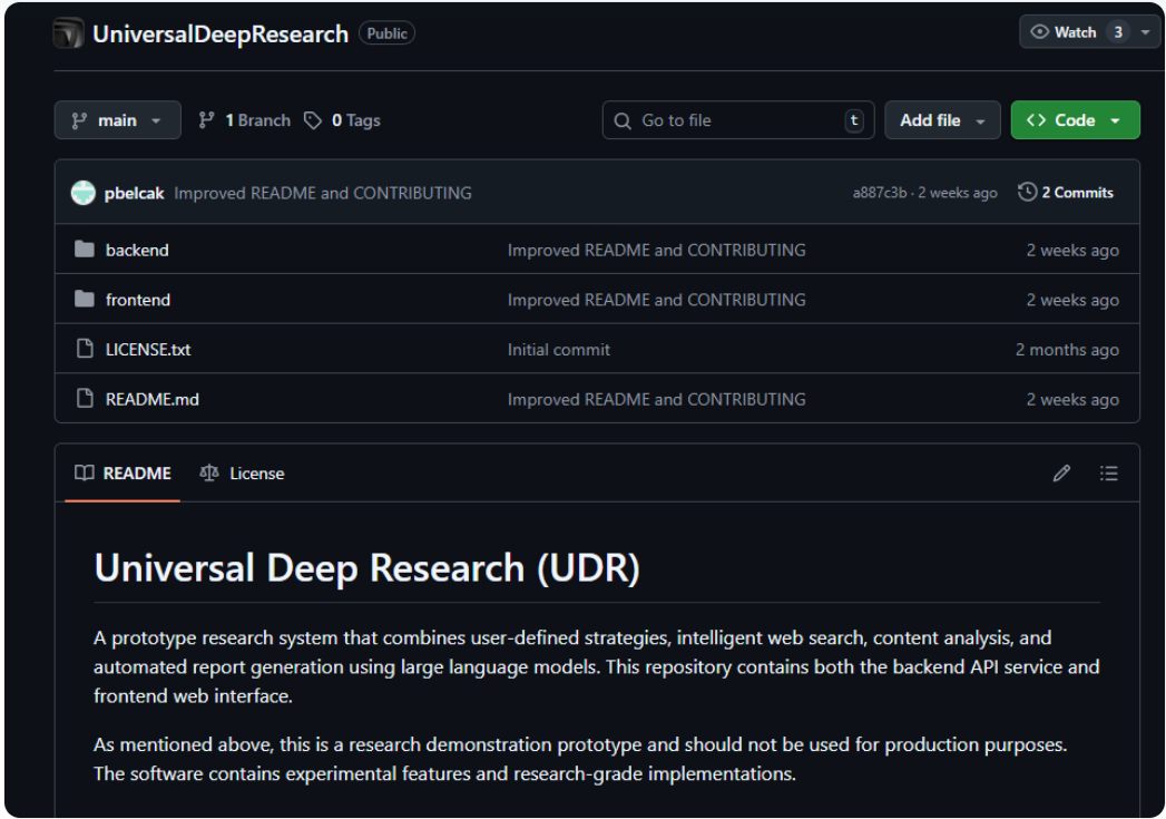 英伟达推出通用深度研究（UDR）系统