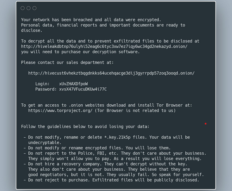 Hive 勒索软件变种：针对 Linux 服务器、使用  <a href='https://www.codercto.com/topics/6127.html'>Go</a>  编写