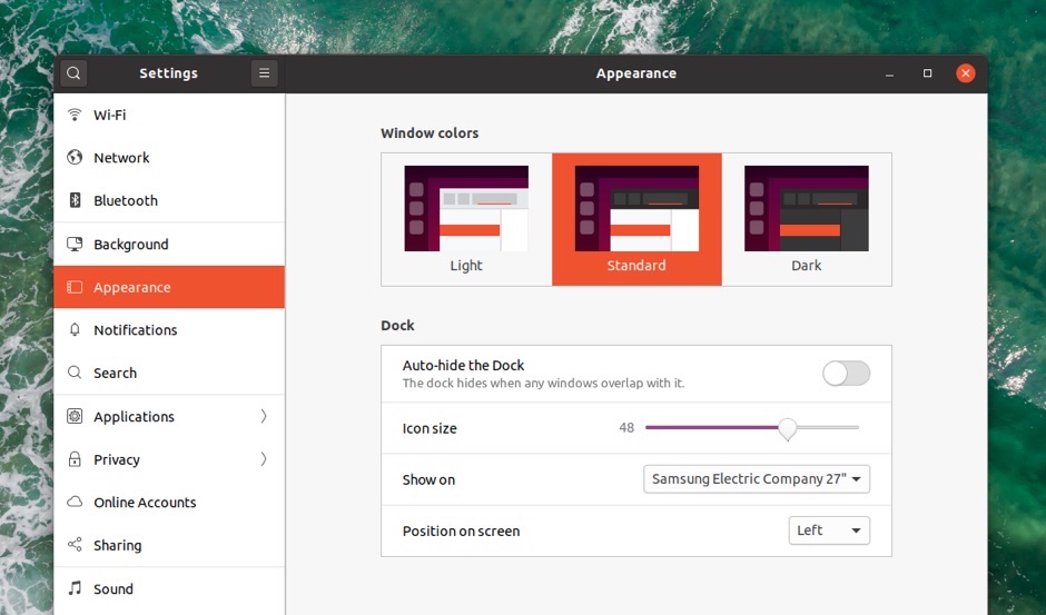 Ubuntu 21.10 外观变化，仅配备 fully-light/dark 版本