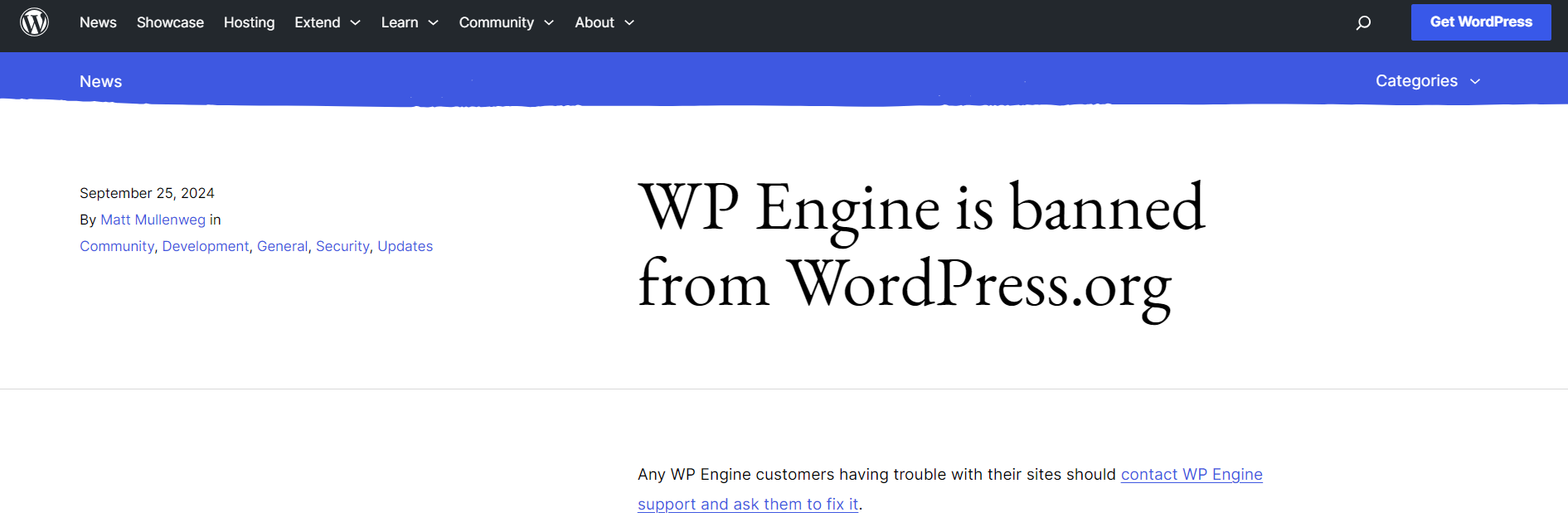 WordPress.org 禁止 WP Engine 访问其资源插图