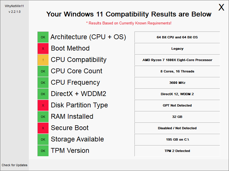 WhyNotWin11：开源的 Windows 11 升级检测工具