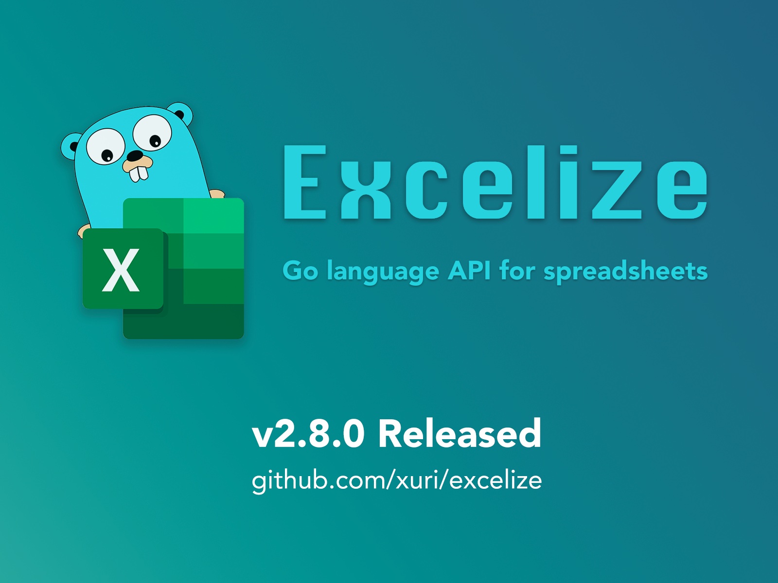 Excelize 发布 2.8.0 版本，Go 语言 Excel 文档基础库