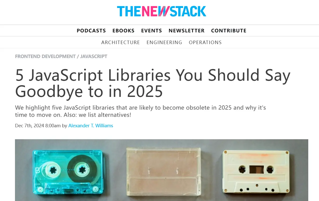 2025 年你应该告别的 5 个 JavaScript 库插图