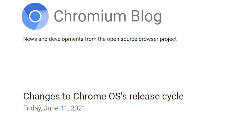 Chrome OS 计划将更新周期缩短为 4 周
