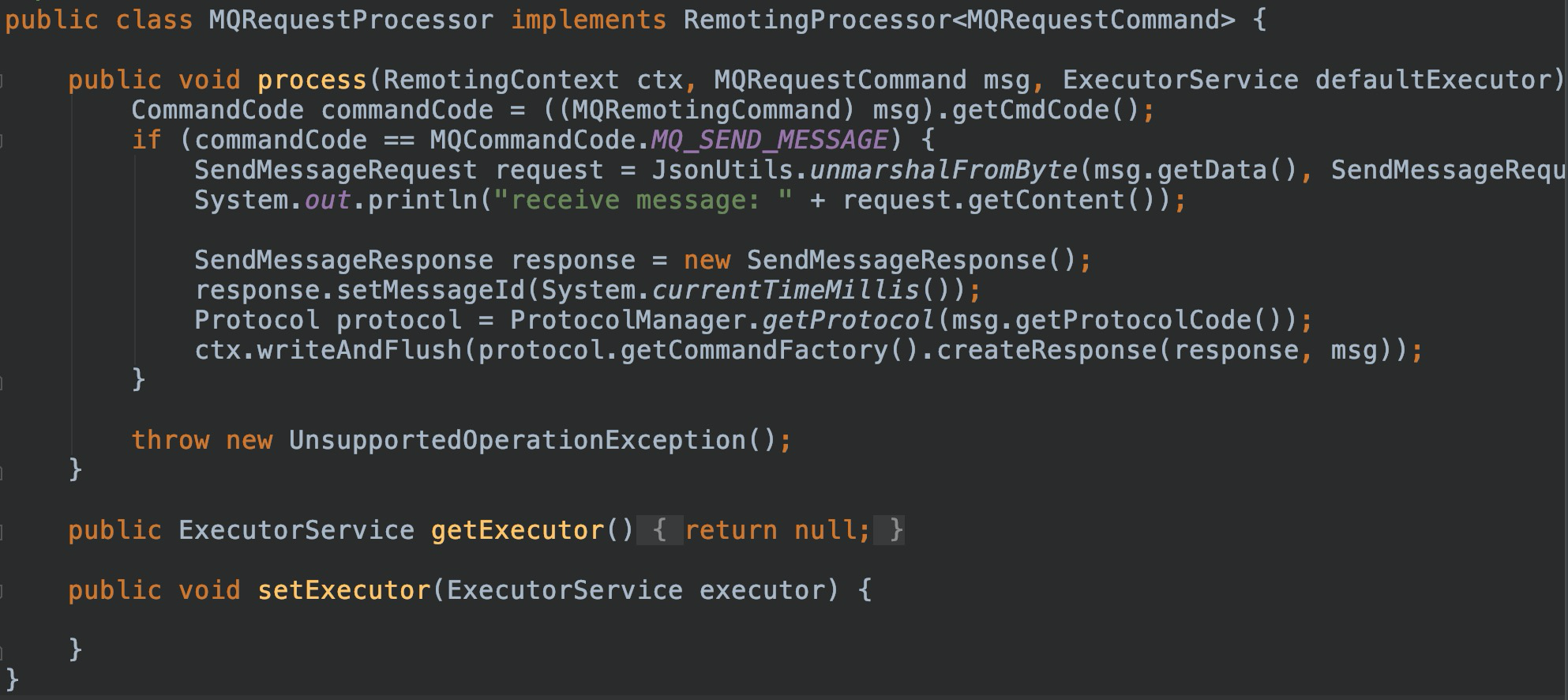 具体的业务逻辑执行器 RemotingProcessor 具体的业务逻辑执行器 RemotingProcessor