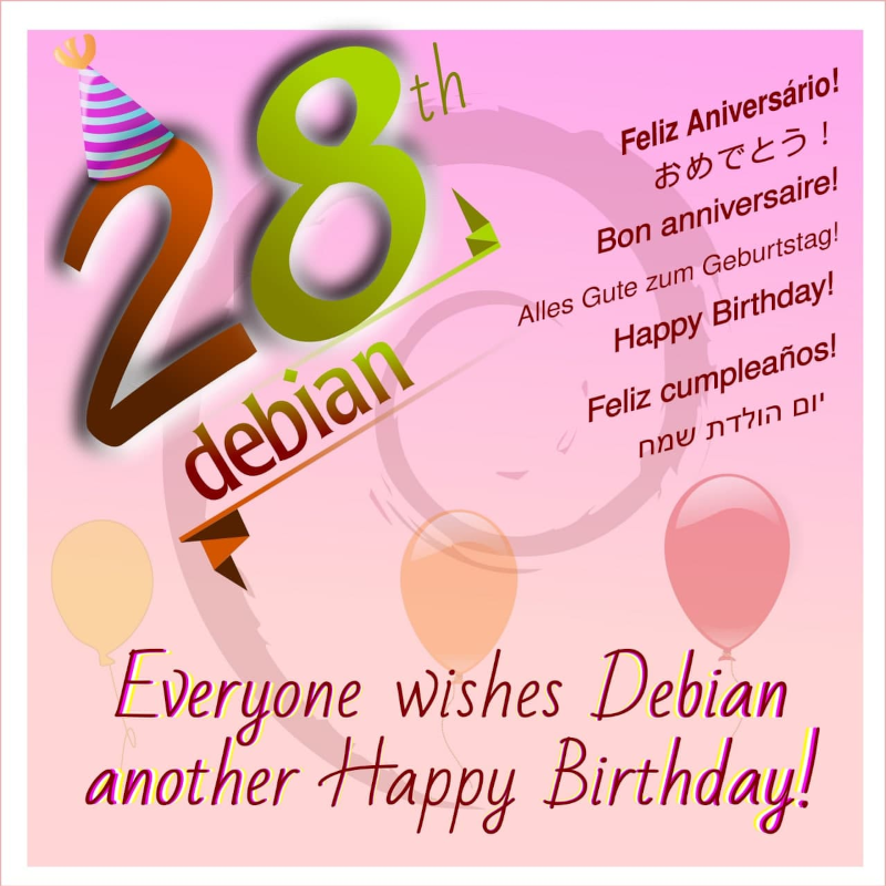 Debian 诞生 28 周年