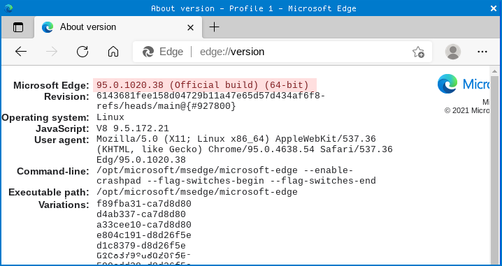 Edge for Linux 最新构建包被标记为“稳定”版本