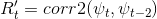 R''_t = corr2(\psi _t, \psi_{t - 2})