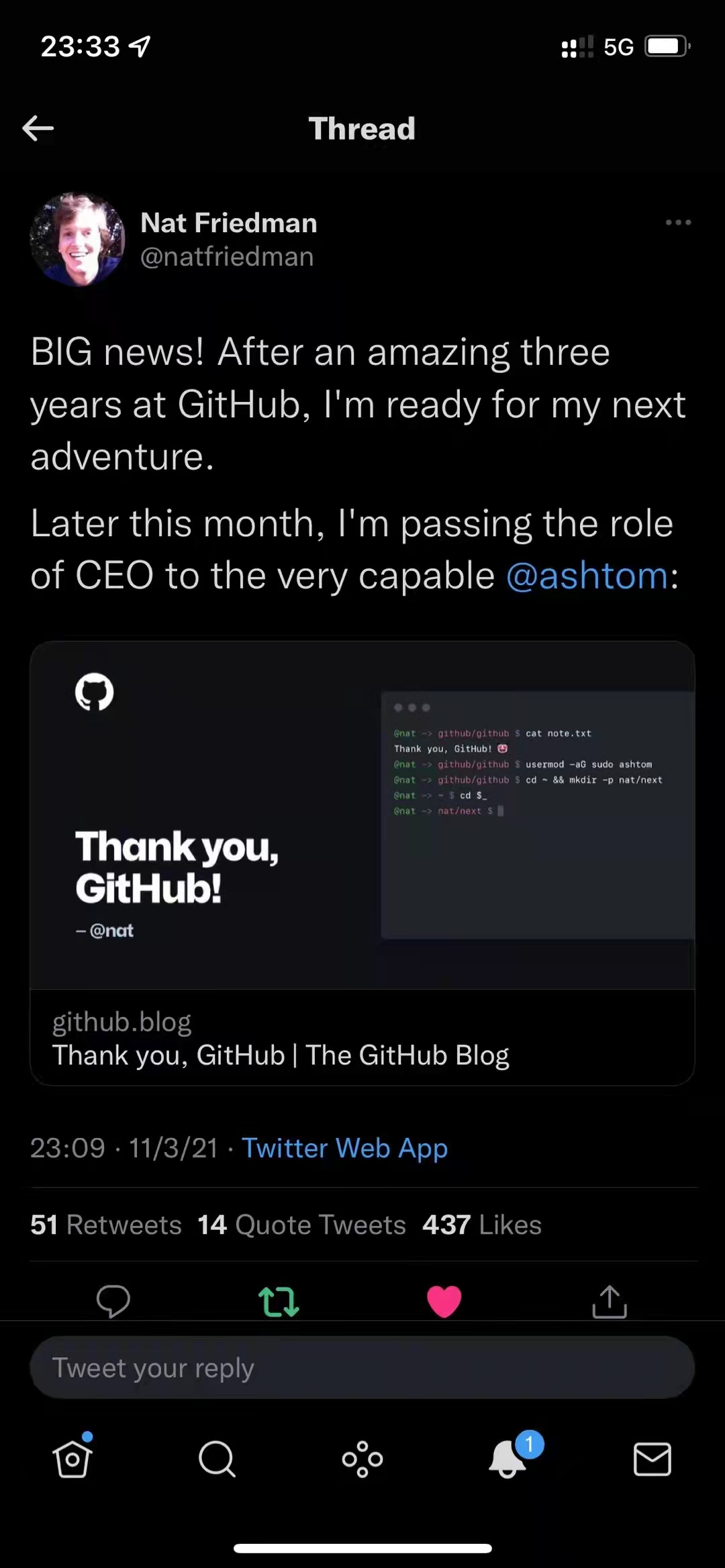 GitHub CEO 宣布卸任，走上新的创业之路