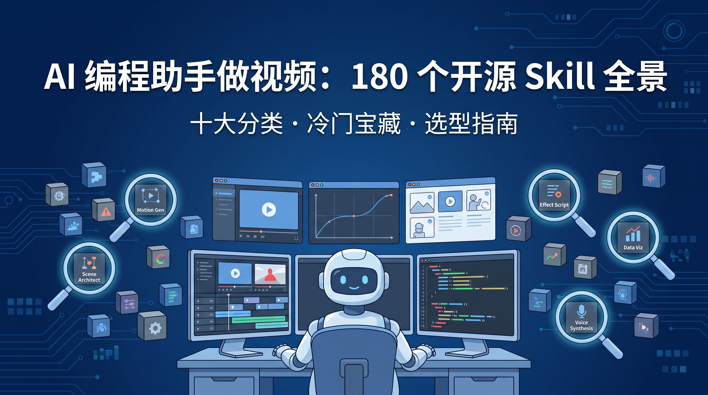 AI 编程助手做视频:180 个开源 Skill 全景