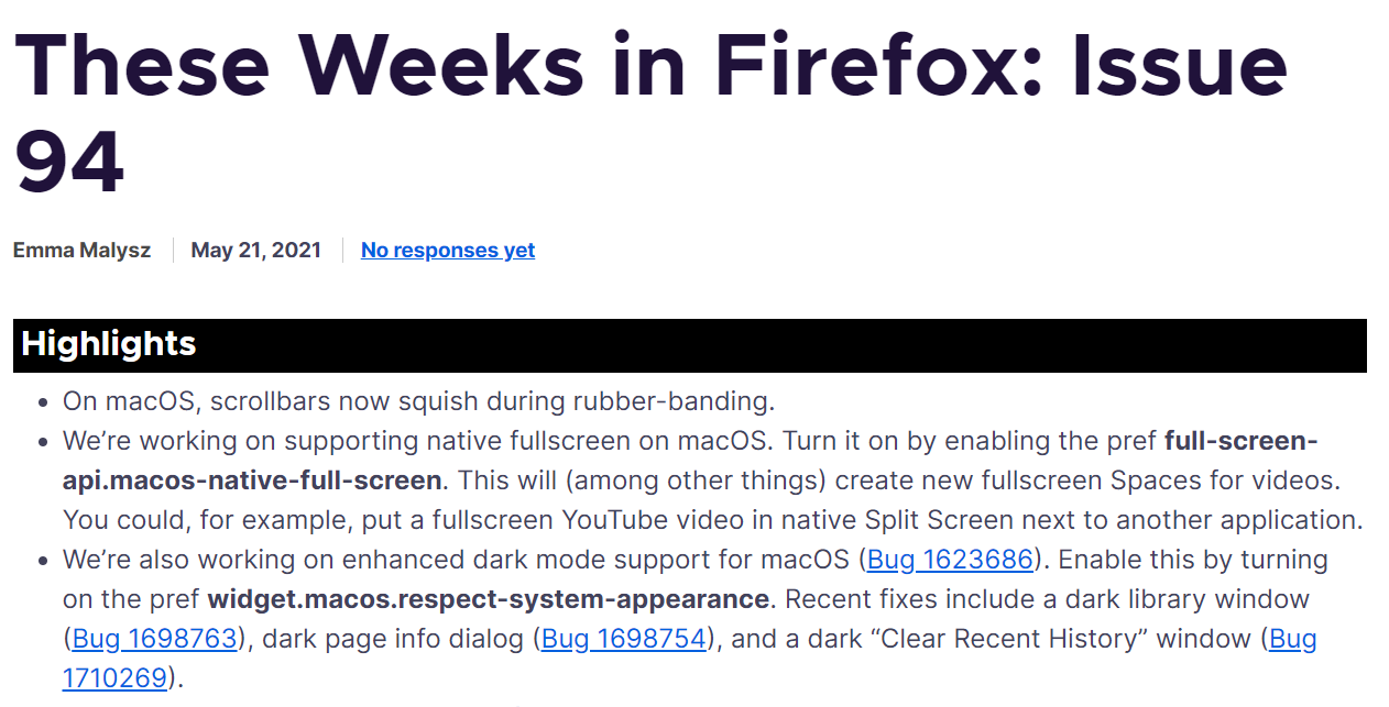 Mozilla 正在为 Firefox 进行多项 macOS 改进