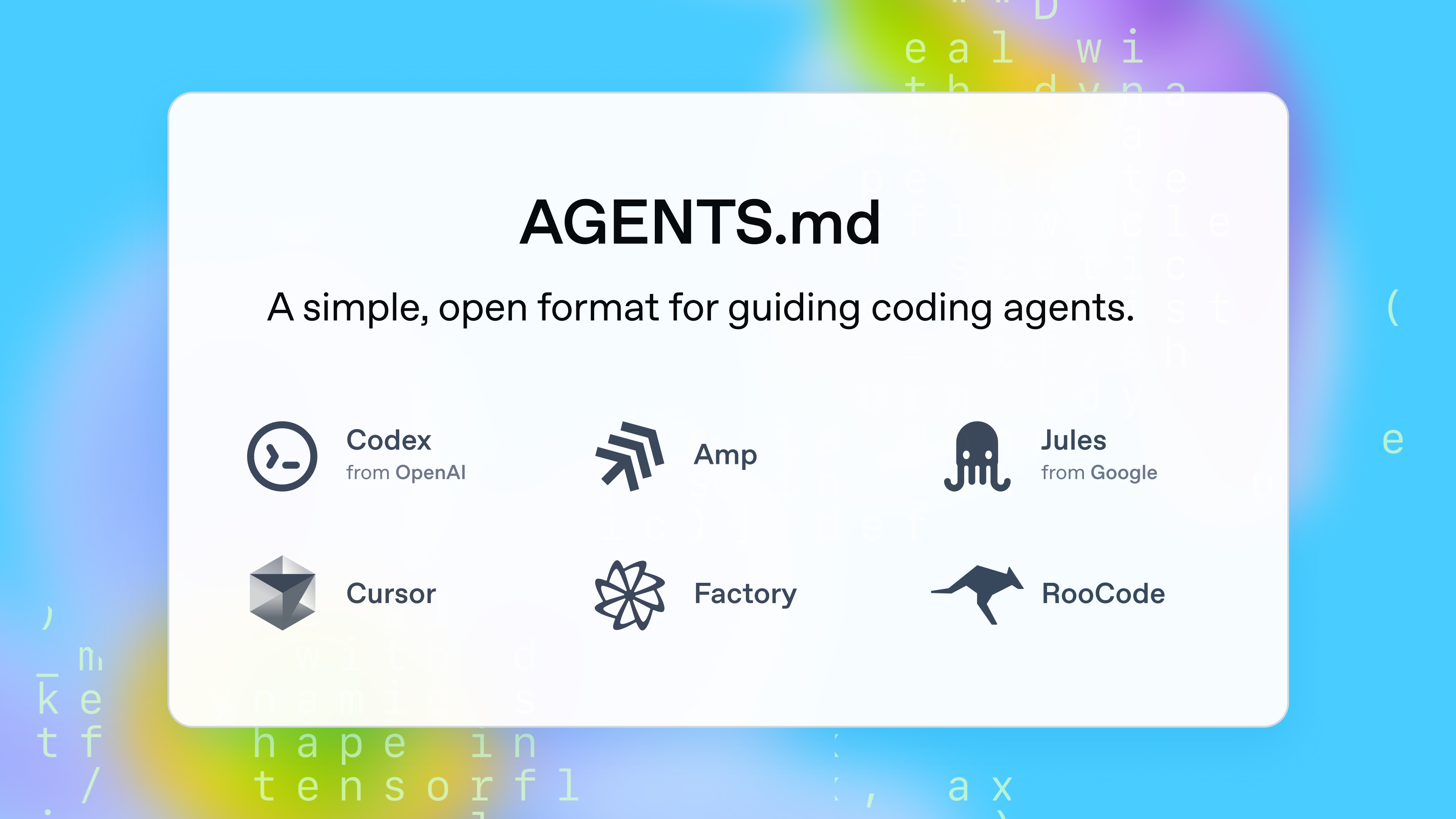 OpenAI 联合多家公司推出 AGENTS.md，开放且供应商中立的编程 Agent 指导文件标准