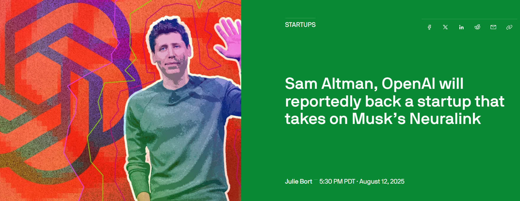 消息称 Altman 将联合创办脑机接口公司，挑战马斯克的 Neuralink