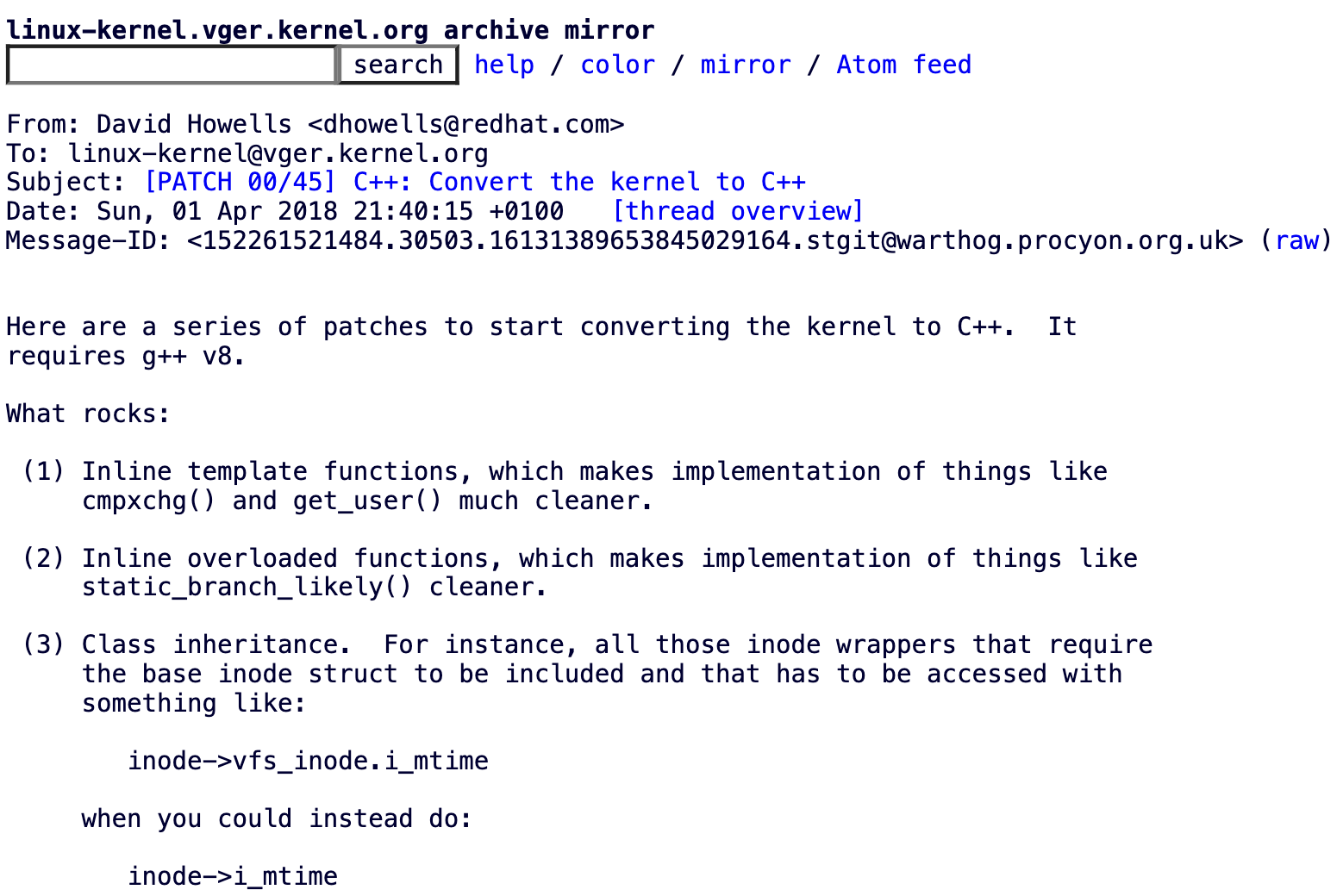 2024 年，Linux 内核的开发语言是否要从 C 转换为 C++