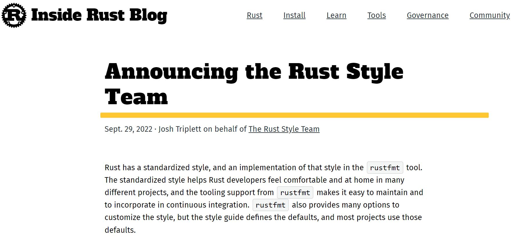 Rust Style 团队重组完成