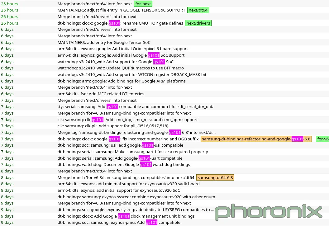 Linux 主线内核支持谷歌 Tensor GS101 芯片 & Pixel 6