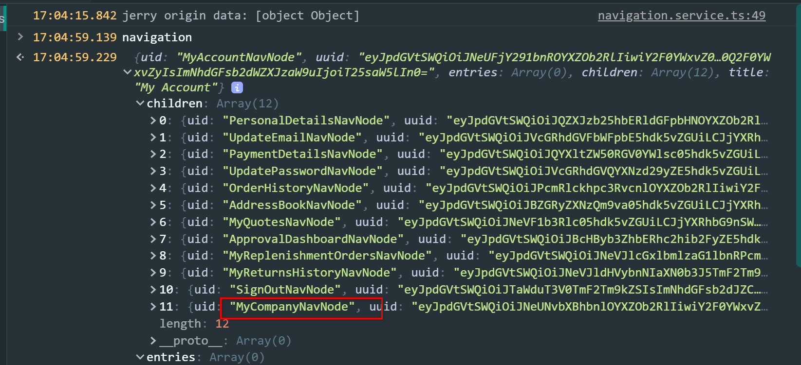 SAP Spartacus navigation ui节点的url字段的生成逻辑 