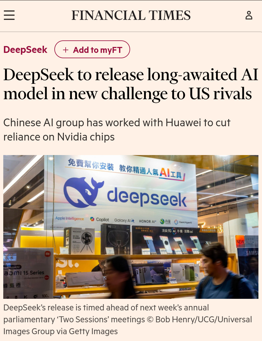 DeepSeek 新旗舰模型 V4 即将发布，再次向美国科技巨头发起冲击