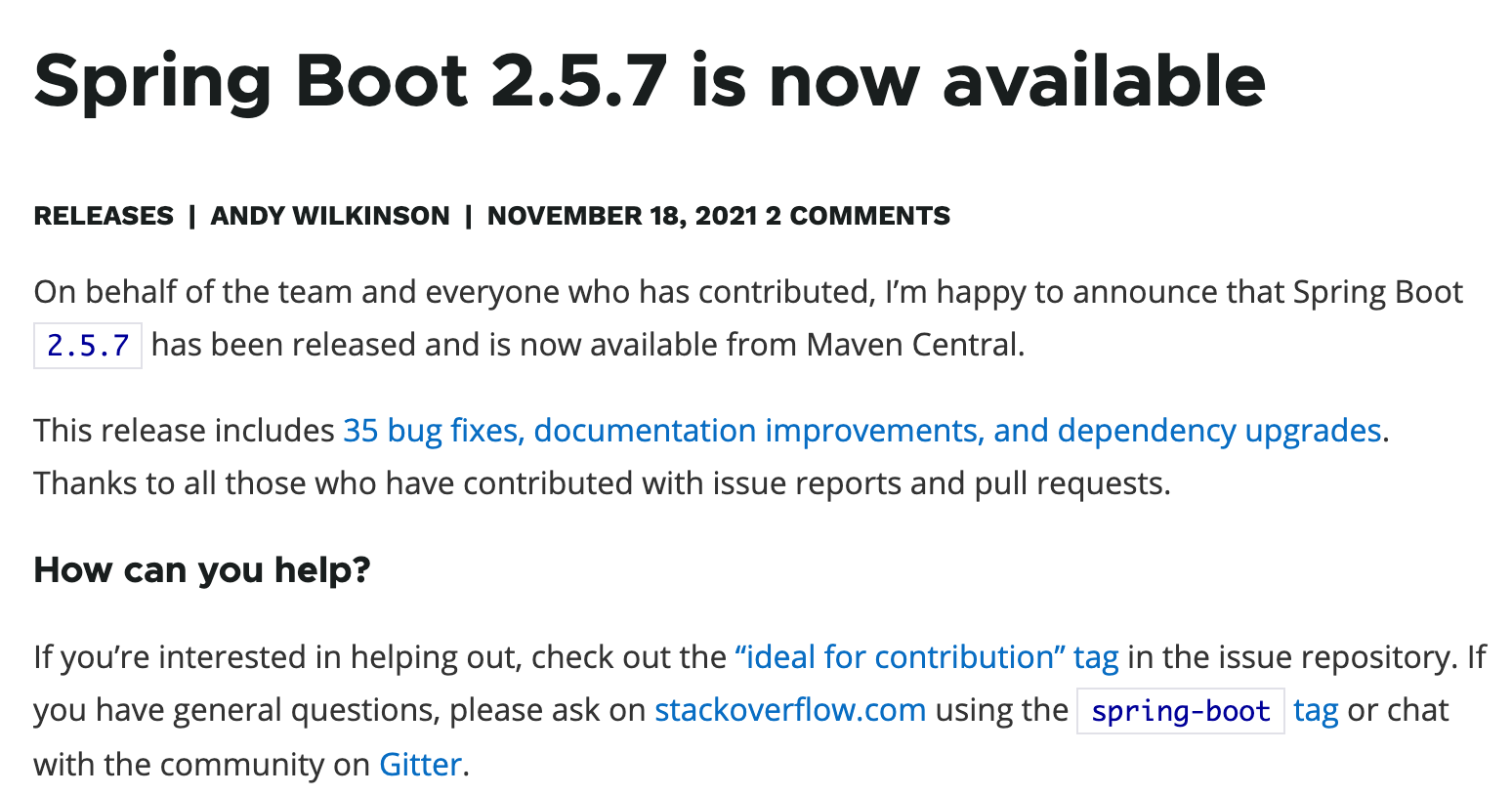 Spring Boot 2.5.7 正式版发布