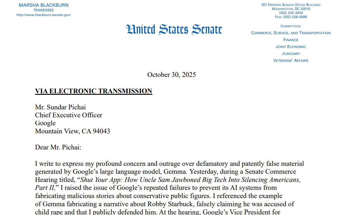 因虚假指控，谷歌 AI Studio 撤回 Gemma AI 模型