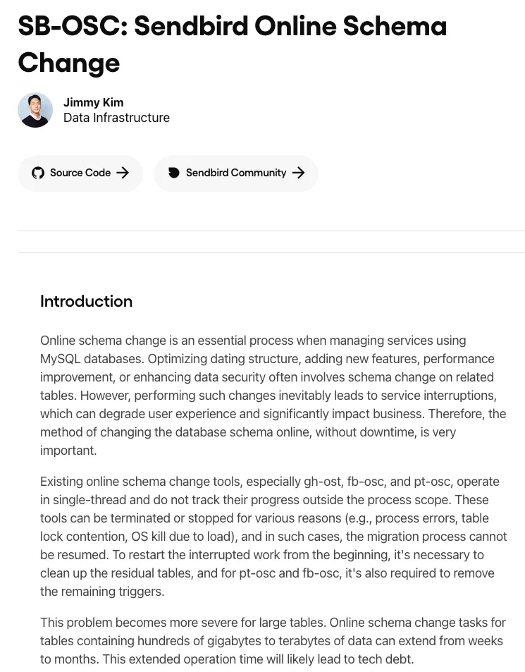 SB-OSC，最新的 MySQL Schema 在线变更方案