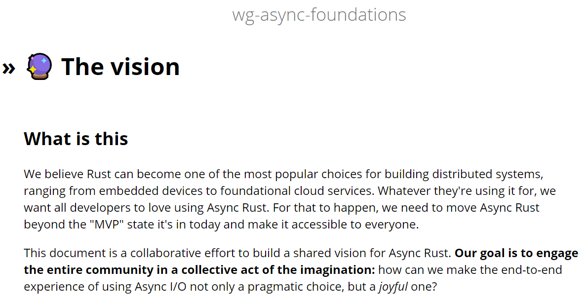 Rust 社区发起构建 Async Rust 的共享愿景文档