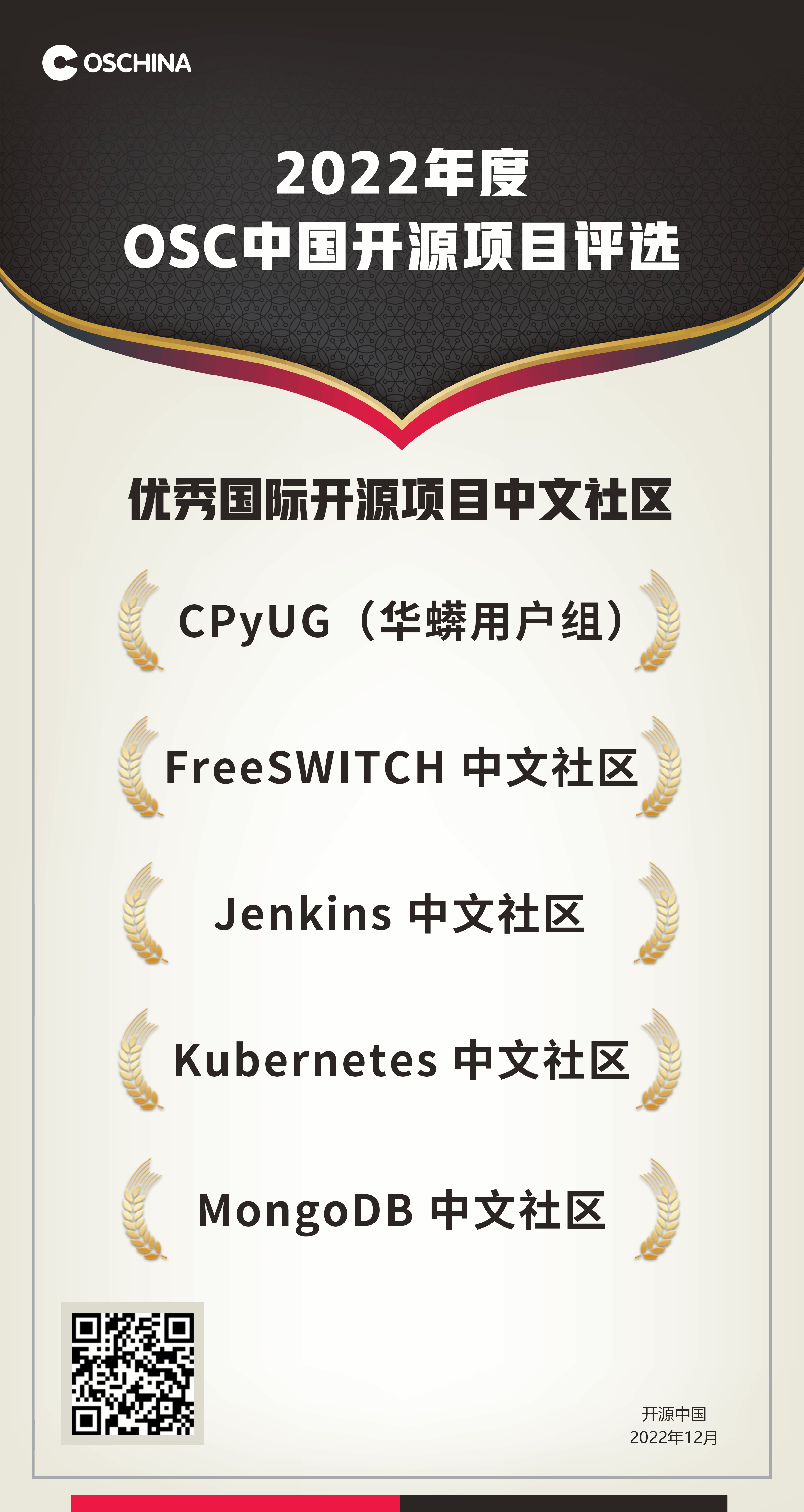 2022 优秀国际开源项目中文社区获奖项目