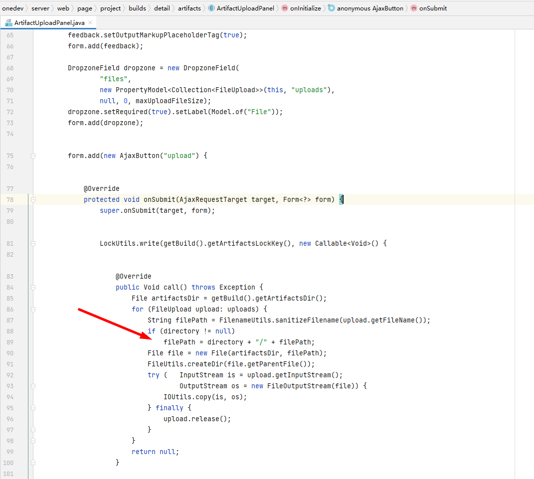 Onedev v7.4.14 路径遍历漏洞分析（CVE-2022-38301）