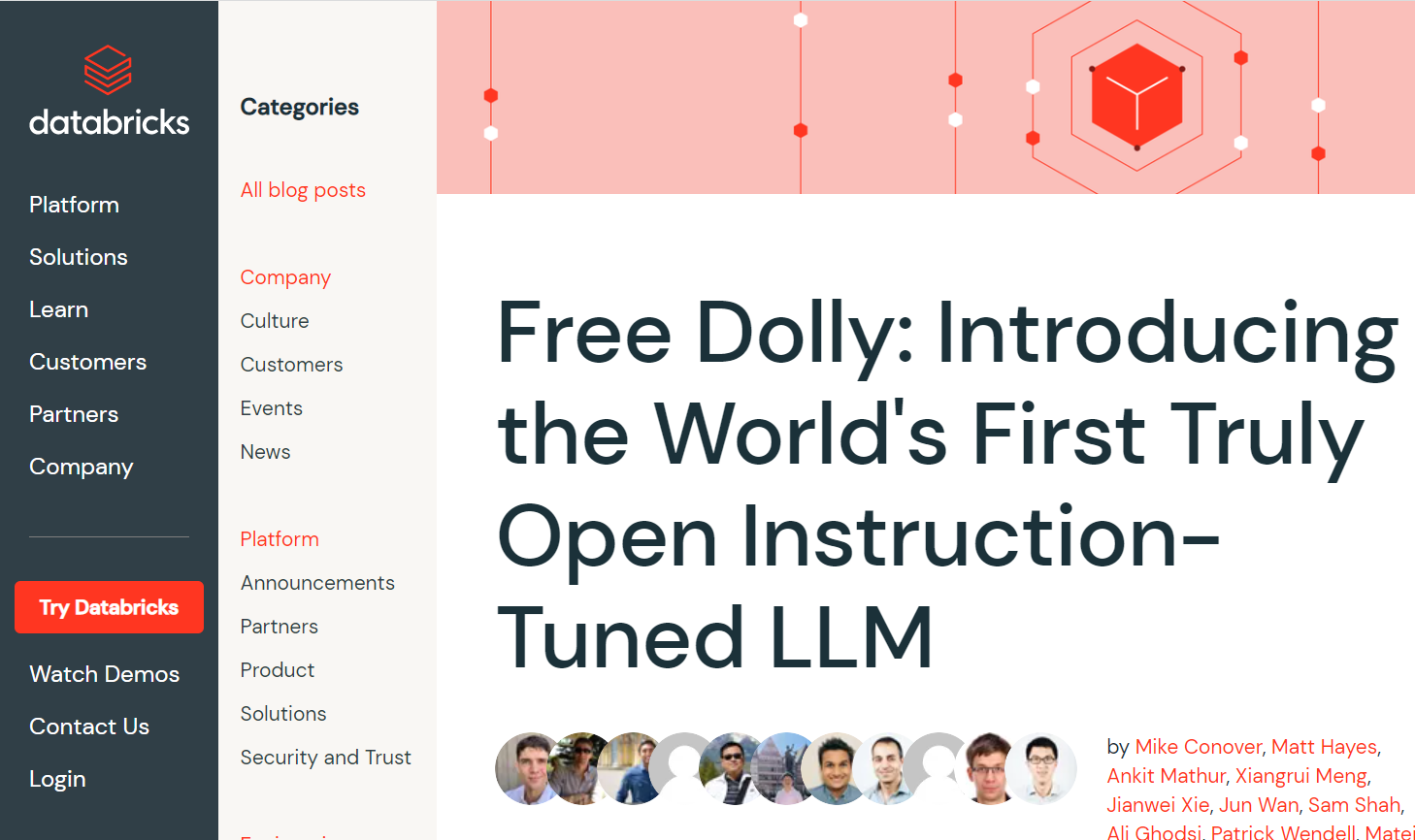 Databrick 推出 Dolly 2.0：首个真正开放和商业可行的指令调优 LLM