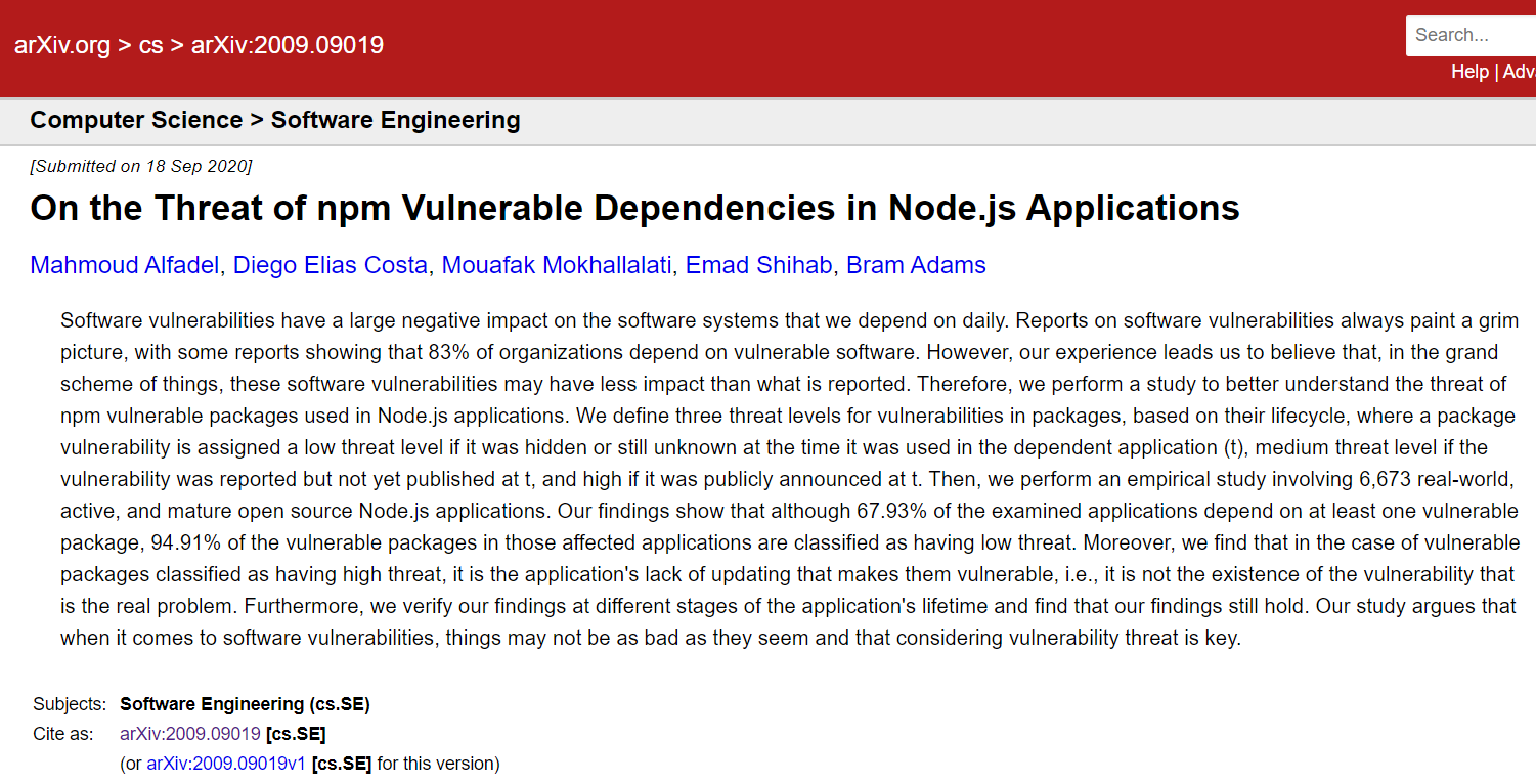 报告：将 npm 库集成到 Node.js 应用中的危险性被夸大