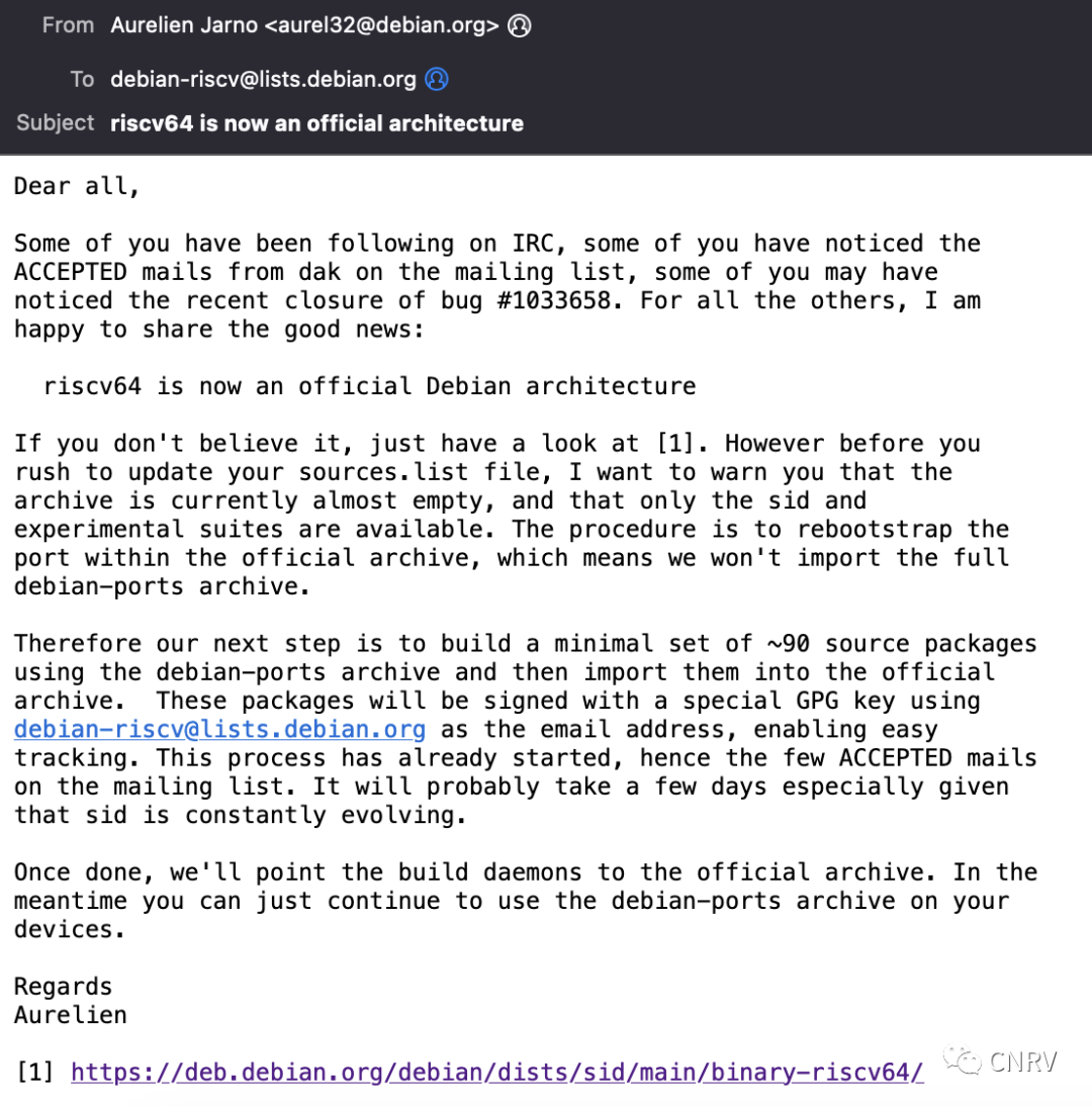 Debian 社区正式接收 RISC-V 成为官方支持架构